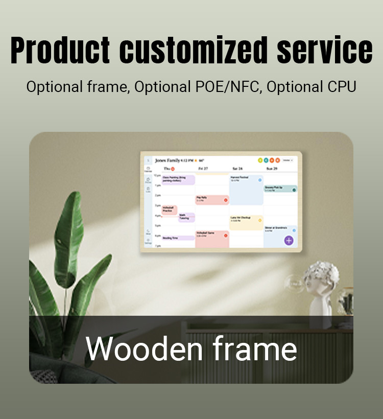 14 Inch RK3576 Incell Touch Screen Smart Calendar Wall Display For Time Management