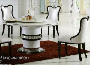 Wholesale 8 persons round marble table with Lazy Susan club furniture from china suppliers