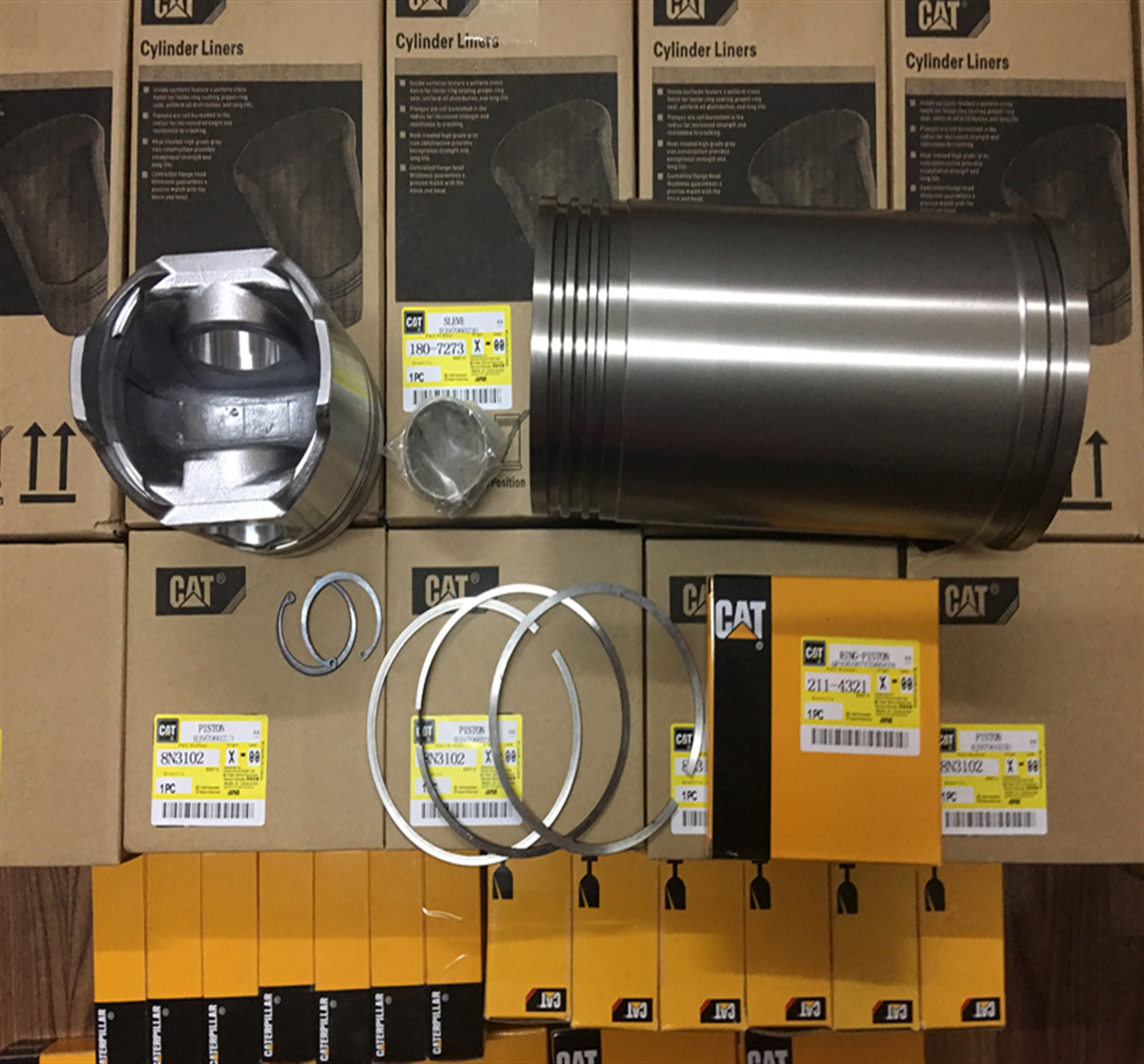 7E0305 Piston Ring 7E-0305 Engine 1250027 Piston Set 125-0027 Cylinder Liner 2395703 Sleves 239-5703