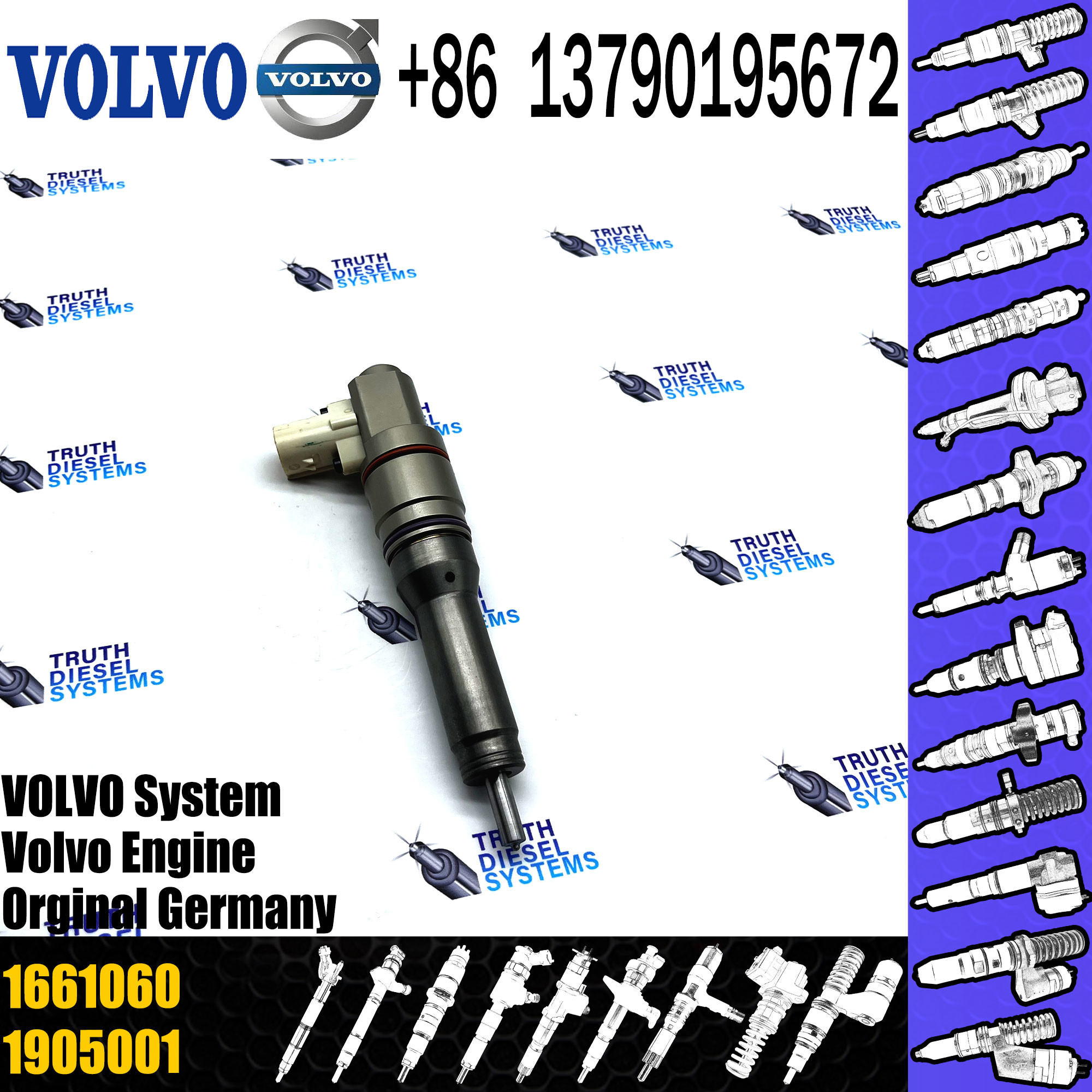 Common Rail Injector BEBJ1A00001 1905002 Diesel Engine Parts 1742535 1661060