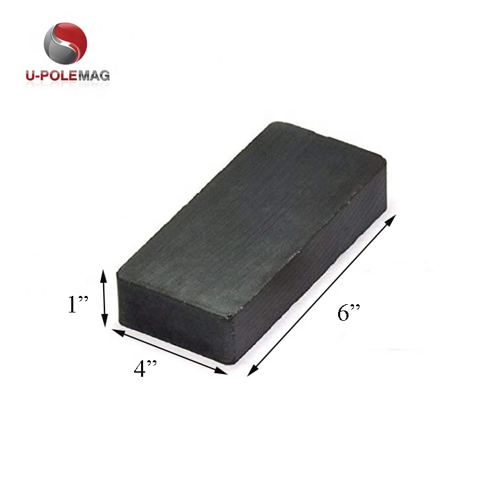ISO9001 2000 Certified C8 6x4x1" Ferrite Block Ceramic Magnet for Water Pumps Durable