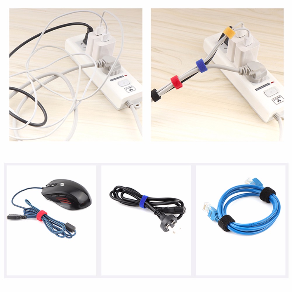 Multicolor Reusable Cable Management Ties 150mm Electrical Cable Accessories Straps