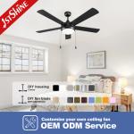 110V 220V AC No Sound Ceiling Fan Modern Design Plywood Blades