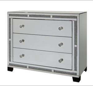 Wholesale Sparkly Crushed Diamond Mirrored Night Stands 3 Drawers Europe Design from china suppliers