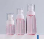 100ml Petg Pump Bottle Transparent Pink Single Packing Fine Sprayer White Facial