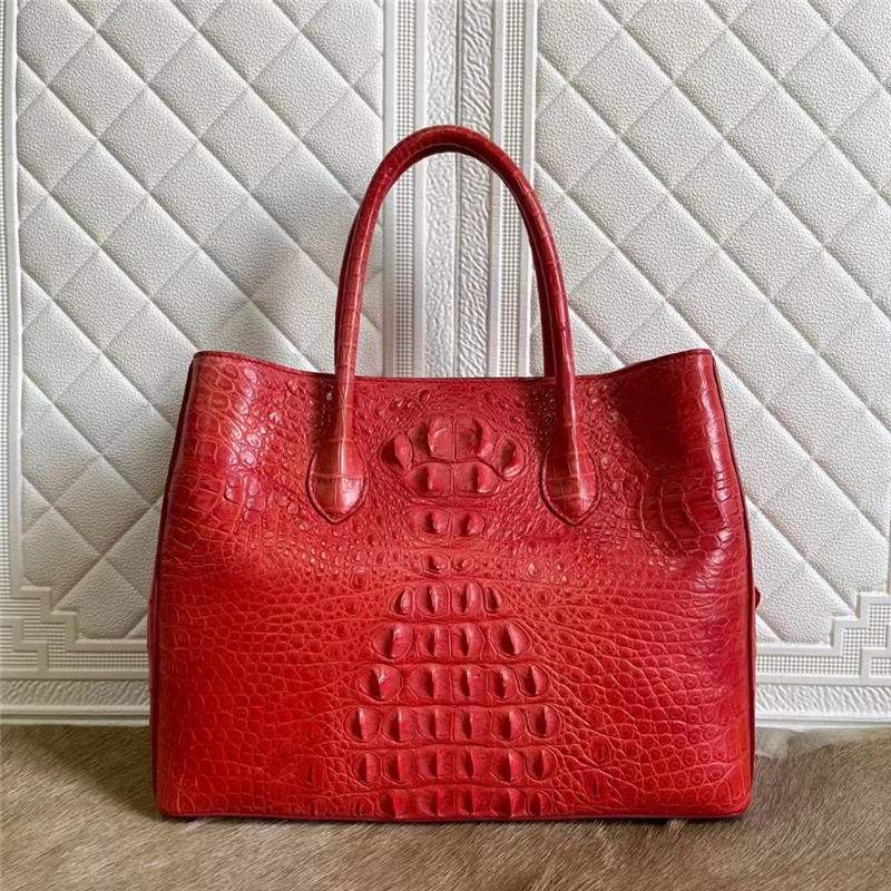 Exotic Crocodile Skin Women Totes Purse Authentic Alligator Leather Lady Large Shoulder Bag Female Working Handbag