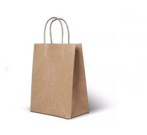 Wholesale Handle Kraft Paper Handbag Durable Pantone Take Away Food Bag from china suppliers