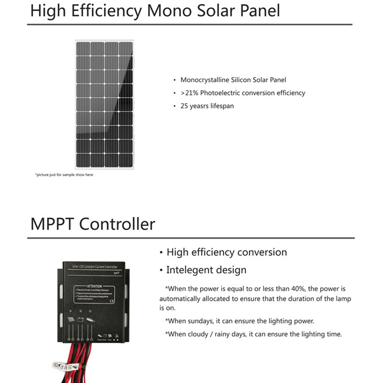 30watts 100w Solar Hybrid Street Light LED Solar Powered Lights IP65 Waterproof