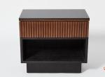 The Ritz Carlton 5-star hotel guestroom walnut and oak frame nightstand