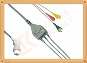 Wholesale Gray SW Artema ECG Patient Cable 3 Leads Snap IEC durability from china suppliers