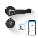 Simple Black Intelligent Bluetooth Door Lock Fingerprint Bluetooth Remote