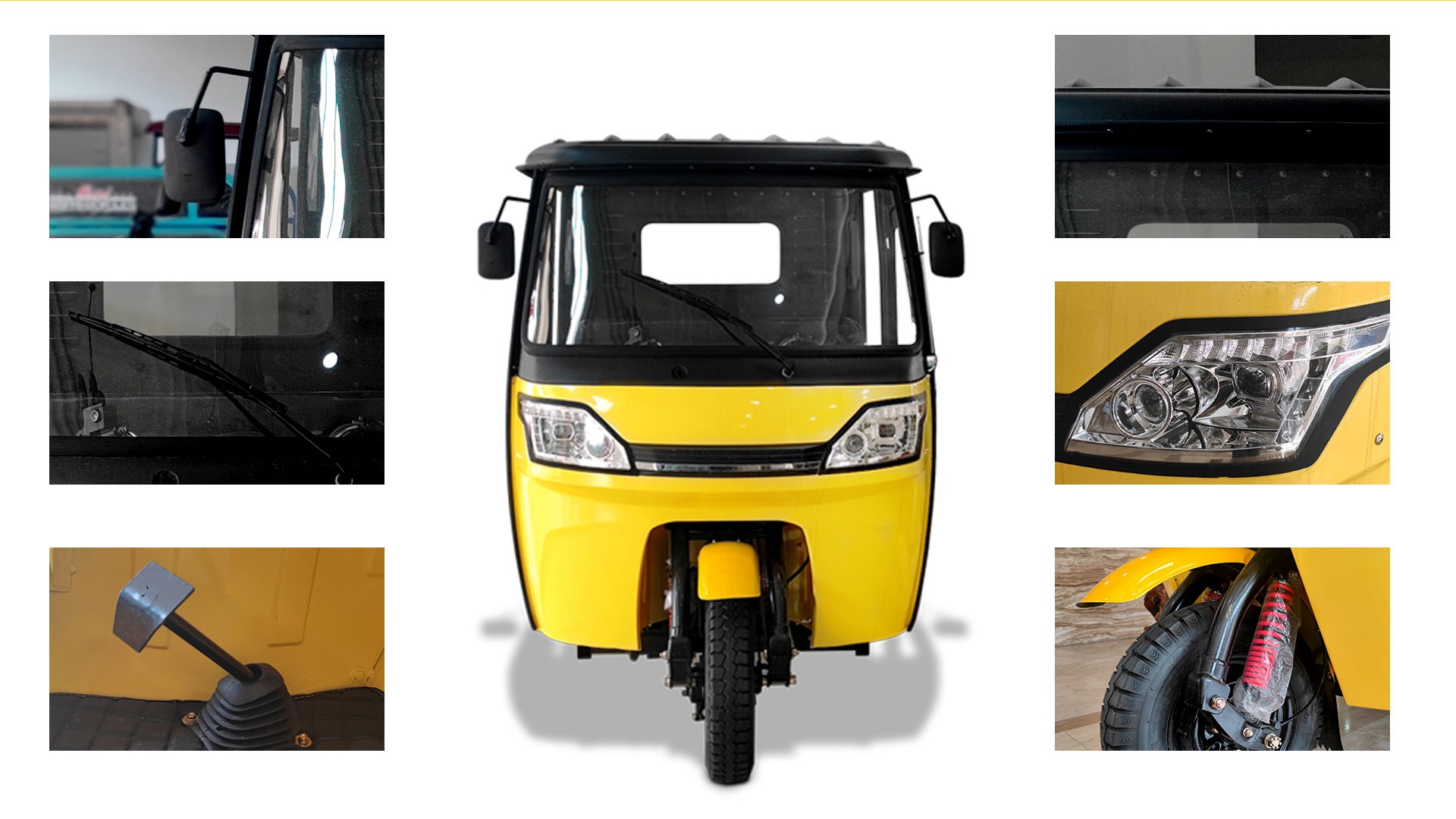 Three Wheeler Auto Rickshaw for 6 Passengers Grade Ability ≥25° and Tire Size 4.5-12