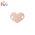 Anti Allergic 2 Hole SS304 Heart Charm For DIY Crafting Jewelry Making