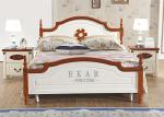 Latest European Mediterranean Style Bedroom Furniture Ivory Wood Double Bed