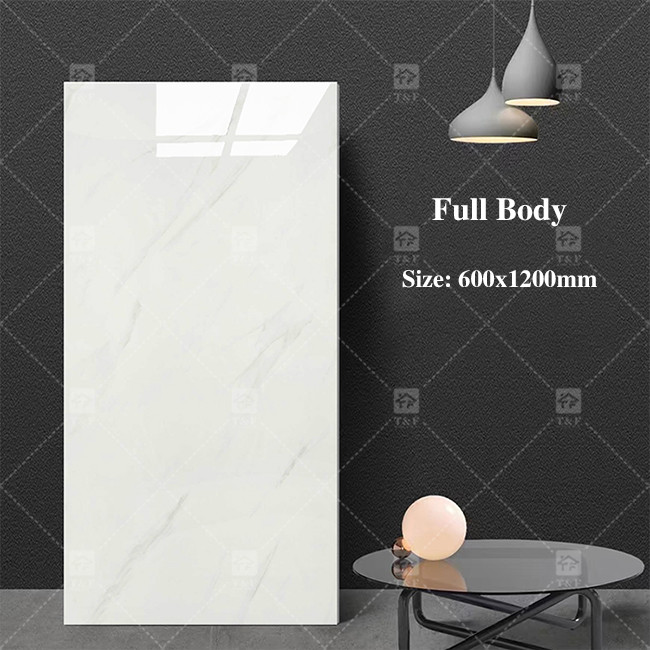 Modern Large Glazed Porcelain Tiles Gray Marble For Interior Wall Square Shape