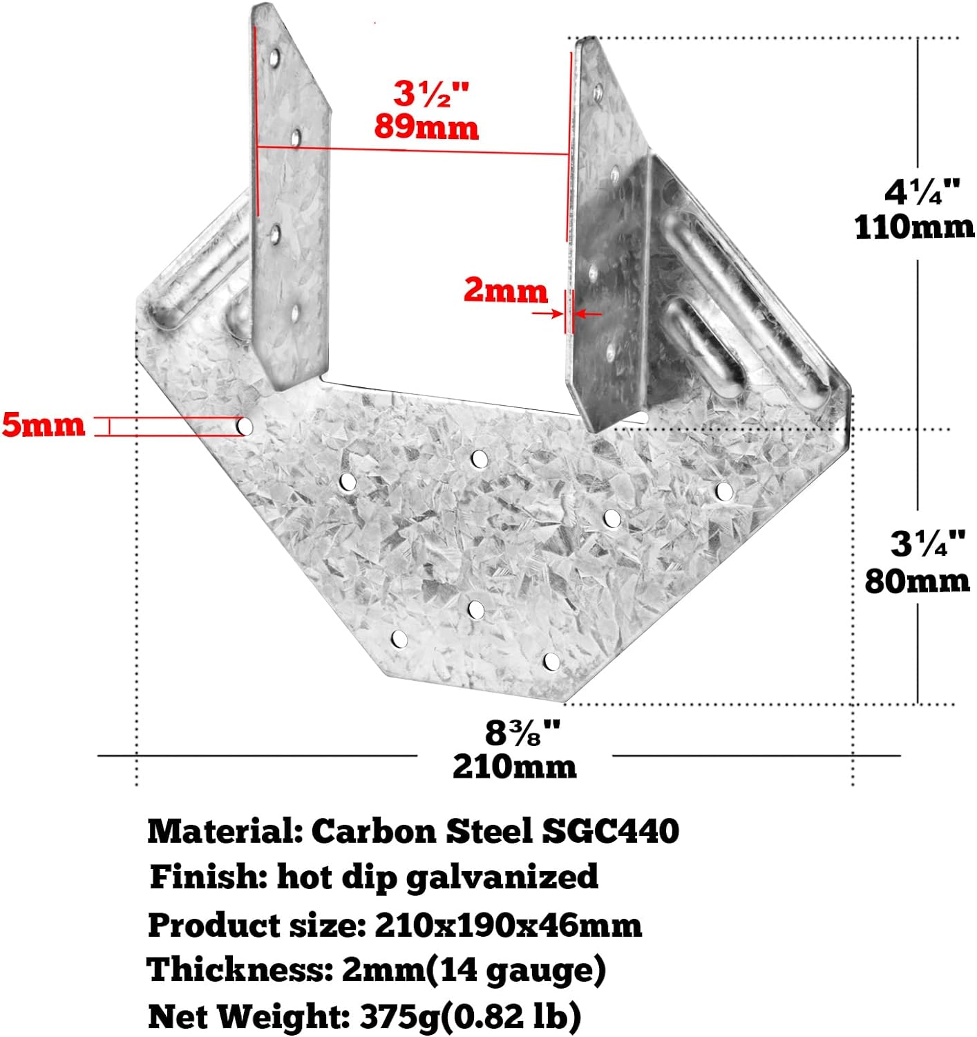 Customized Fit Heavy Duty Hot Dip Galvanized Truss to Rafter Connector for Construction