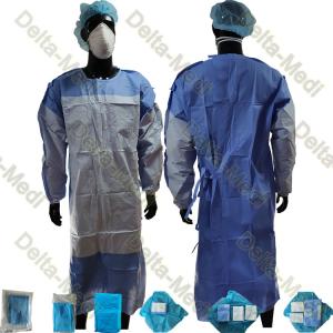 Wholesale Medical Disposable Reinforced SMS Standard Surgical Gown Knitted Cuff from china suppliers