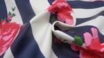 PU Coated Winter Jacket Fabric 237 GSM Windproof Rose Printed