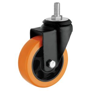 Wholesale PVC Steel Swivel Plate Red Caster Heavy Duty Cart Wheels 125mm Ball Bearing for Carts from china suppliers
