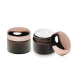 30g 1oz Round Amber Glass Cream Jars Cosmetic Containers With Screw Cap