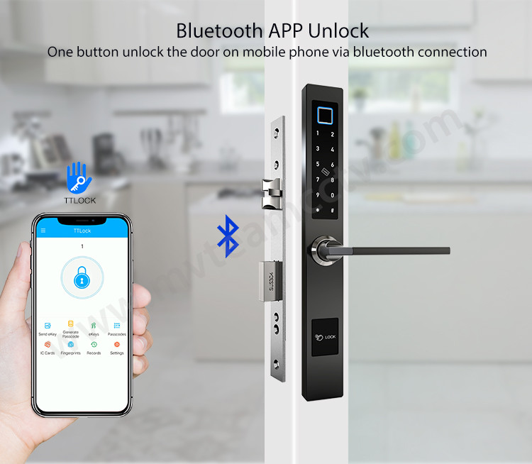 Digital TTLock APP Electric Sliding Glass Door Waterproof Smart Locks