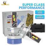 H4 White Flash Metal High Brightness Car Interior Headlight LED Bulb Luces Light