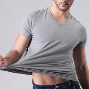 Wholesale 100% Soft Feeling V Neck Bamboo T Shirt Plus Size Eco Friendly from china suppliers