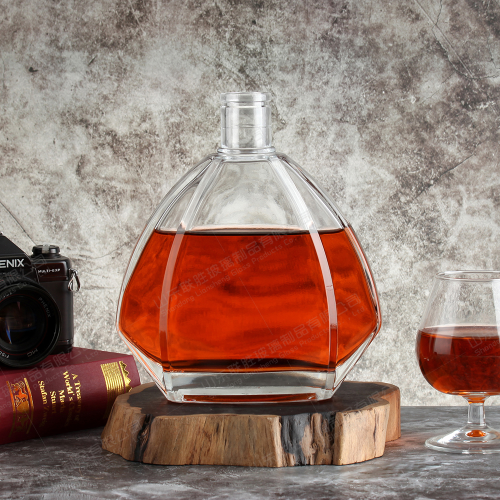 Glass Wine Bottle for Bar Party Brandy Vodka Tequila Decanter Unique and Eye-Catching