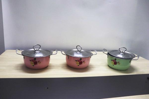 2020 hot sales 16/18/20/22 6pcs stainless steel with color & flowers & cookware