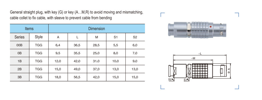 TGG RS232 9 Pin External Push Pull Cable Connectors High Density Low Voltage