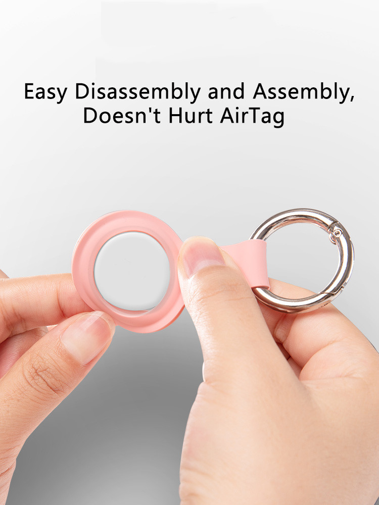 Silicone Holder For Airtag Pet Dog Collar,Keychain Protective Cover Compatible With Apple AirTags