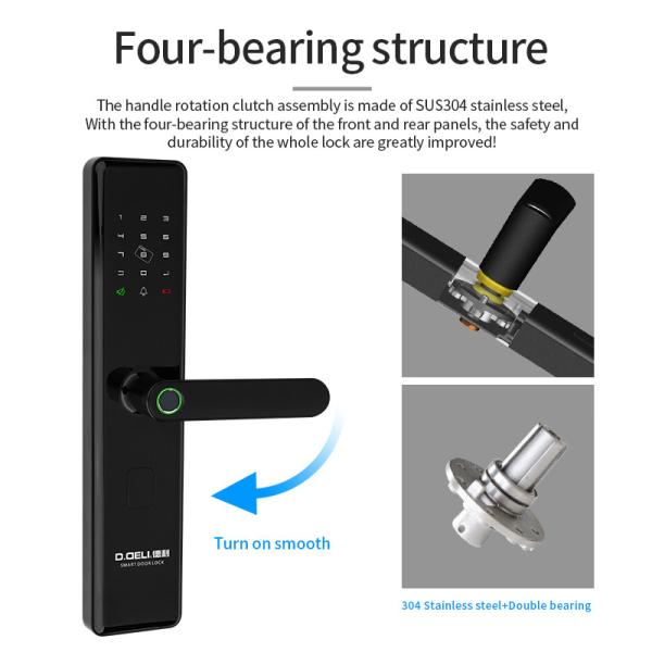 Hot Selling Fingerprint Smart Door Lock With Tuya Wifi Smartphone App Remotely Control High Quality For House Use