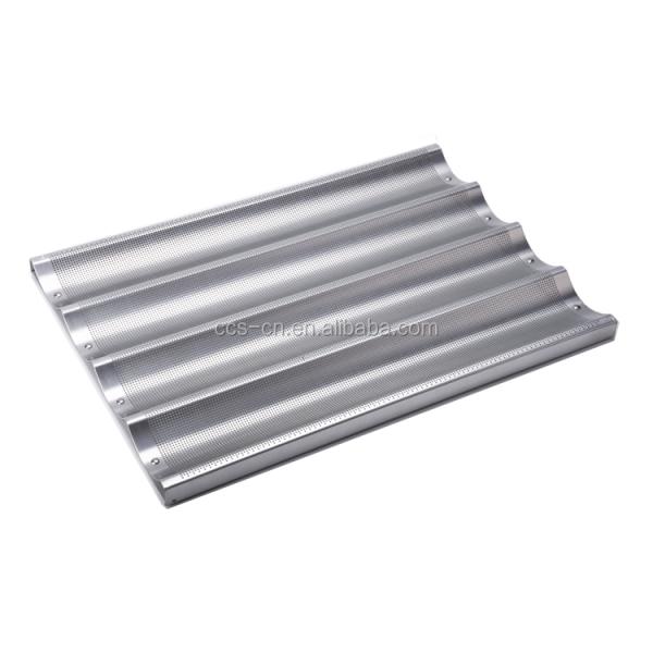 commercial 4/5/6 bakeware slotted aluminum perforated french bread metal baking pan baking equipment baguette baking tray