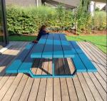 L150W150H75cm Metal And Wood Garden Table