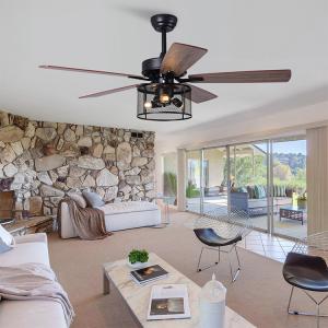 Wholesale Home Office 5 Plywood 2000LM Crystal Ceiling Fan Light With DC AC Motor from china suppliers