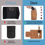 Brown Signal Blocking Pouch , 113 G RFID Faraday Car Anti Theft Key Pouch