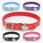 Fashion Dog Collars And Leashes Leather PU Material Customized Color 22g - 48g