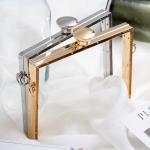 Zinc Alloy Round Clasp Silver Purse Clutch Frames