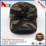 Durable Camouflage Military Cadet Cap Pure Cotton 3d Embroidery Fitted