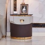 Stainless Steel Modern Bedside Tables 650mm Marble High End Nightstands