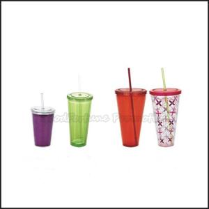 Wholesale Promotion Coloured printed logo two layer plastic tumbler mug water drink cup bottle gift from china suppliers