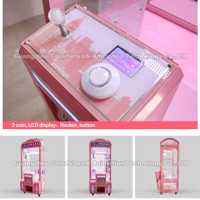 Crystal Love Claw Crane Game arcade prize gift BV20 bill acceptor arcade toy crane claw machine