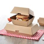 2 Sizes Kraft Paper Burger Box , Burger Takeaway Box Thickness 250gsm