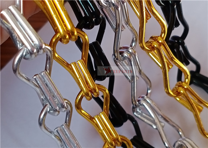 Anodized Aluminium Metal Chain Mesh Curtains For Space Partition