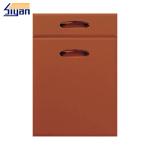 Brown Custom Design Modern Kitchen Cabinet Doors Pressed By Matte Pvc Film