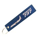 Bold Boeing 737 Keychains: 3D Embroidery + Laser-Engraved Metal Rings for