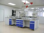 Steel C Frame Wood Lab Furniture , Counter Top Island Table For Laboratory