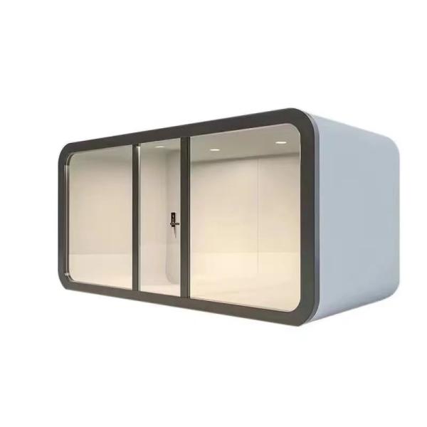 Hotel Prefabricated Tiny Smart Space Capsule House with Rock Wool Sandwich Panel