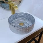 Latest Style Table Top Wash Basins Silver Color , Round Sink Bowl Bathroom 360