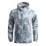 Blue Gray Camouflage Outdoor Windbreaker Jacket Mens Mountain Coats